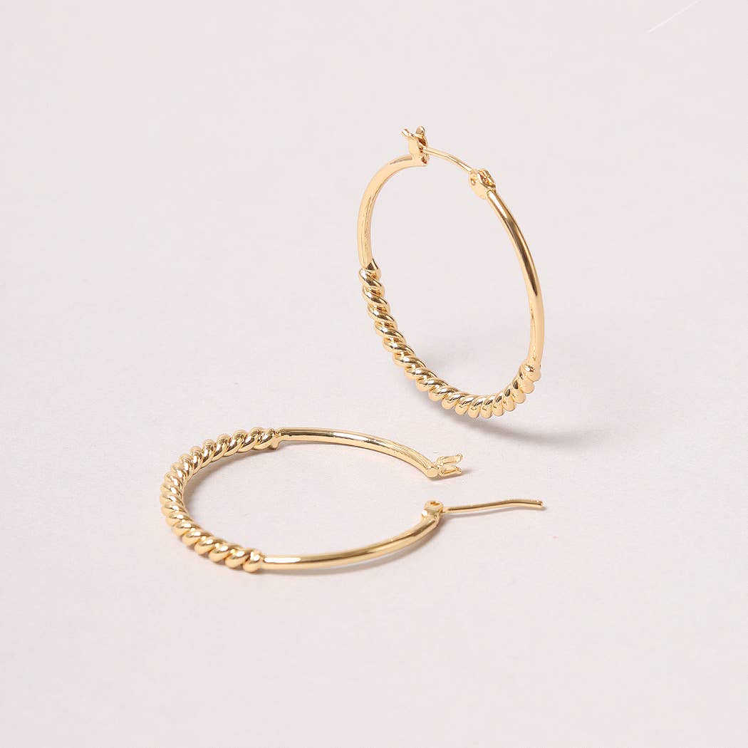 14K Gold-Dipped Twist Hoop Earring - Adult & Kids T-Shirts, Sweatshirts & Hoodies apparel design preview 1