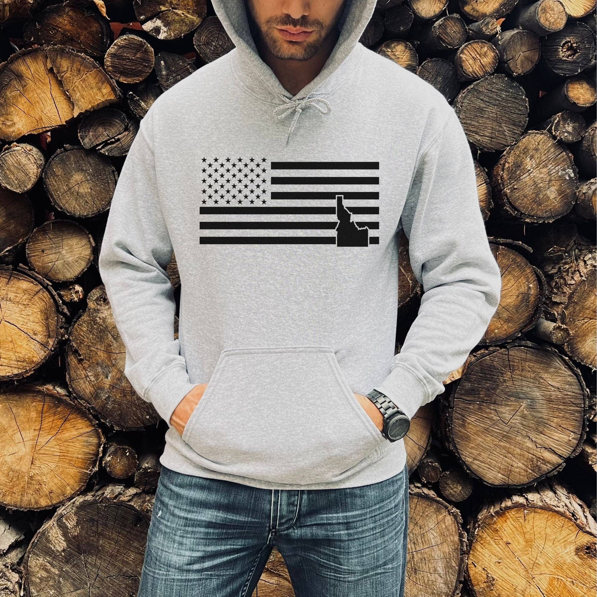 Idaho American Flag Crewneck 149 - Adult & Kids T-Shirts, Sweatshirts & Hoodies apparel design preview 1