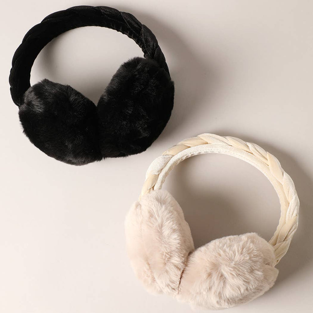 Velvet Braided Faux Fur Fuzzy Earmuffs - Adult & Kids T-Shirts, Sweatshirts & Hoodies apparel design preview 1