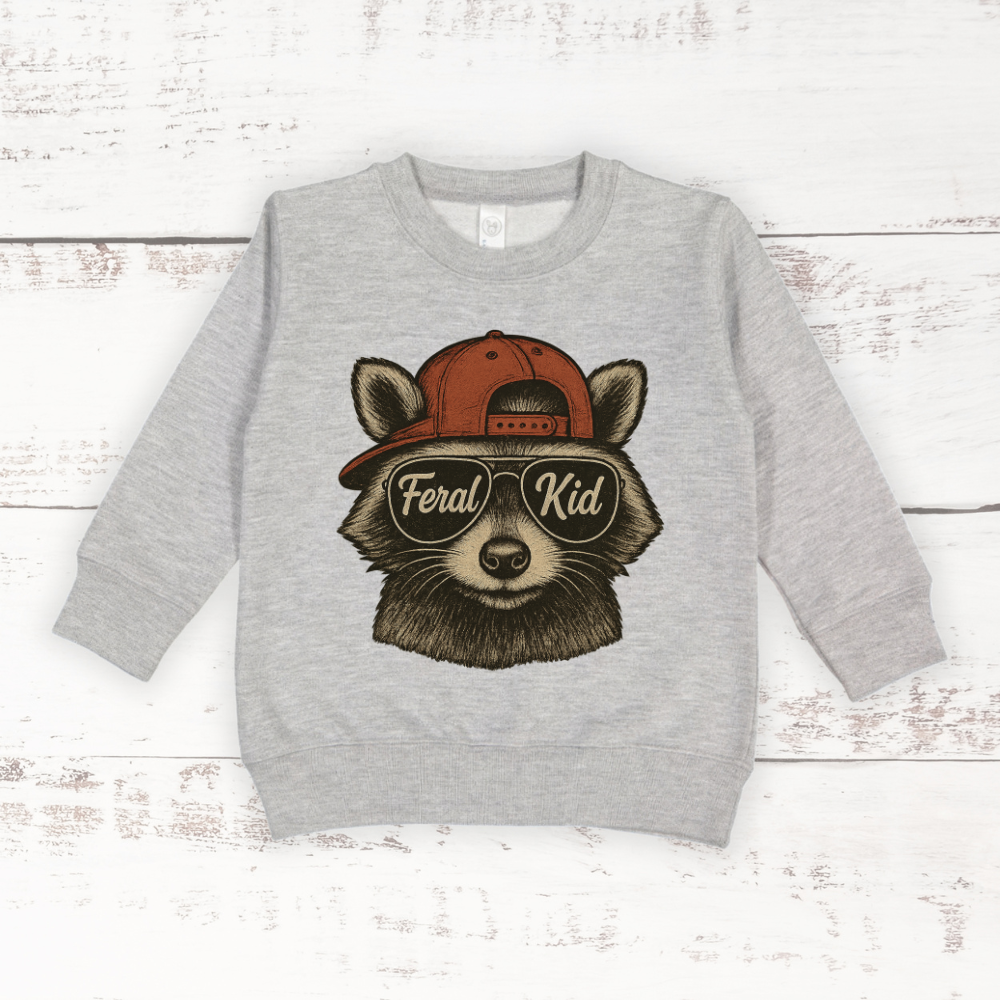 Feral Kid Toddler Crewneck - Adult & Kids T-Shirts, Sweatshirts & Hoodies apparel design preview 1