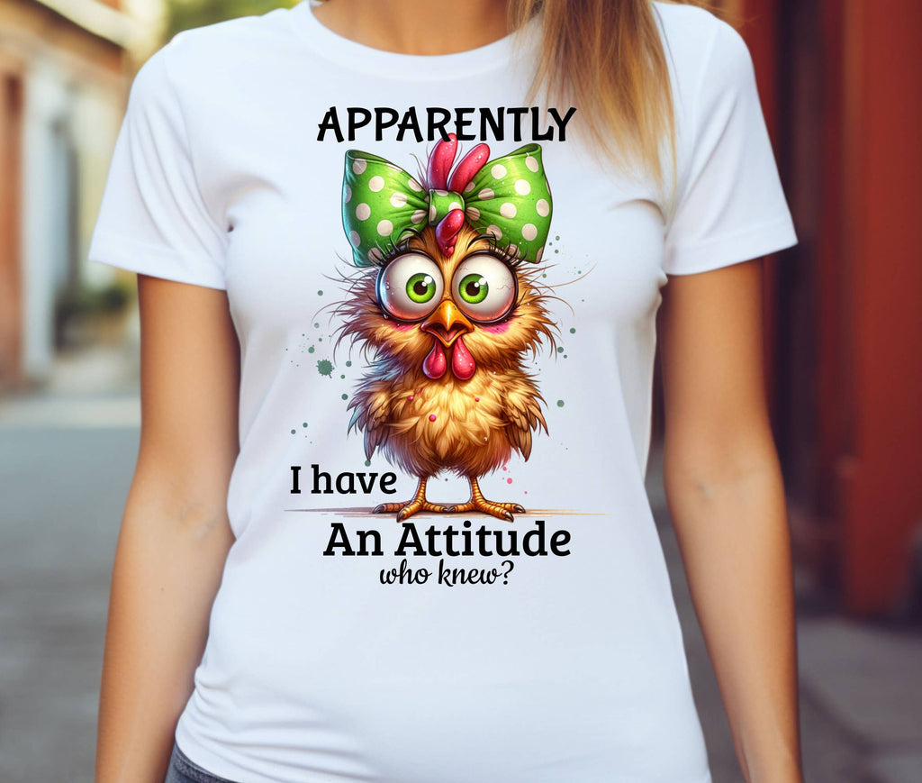 Apparently I Have Attitude Funny Chicken Farm Bird - Adult & Kids T-Shirts, Sweatshirts & Hoodies apparel design preview 1