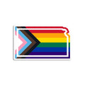 Kansas Outline Progress Pride Flag Die-Cut Sticker - Adult & Kids T-Shirts, Sweatshirts & Hoodies apparel design preview 1