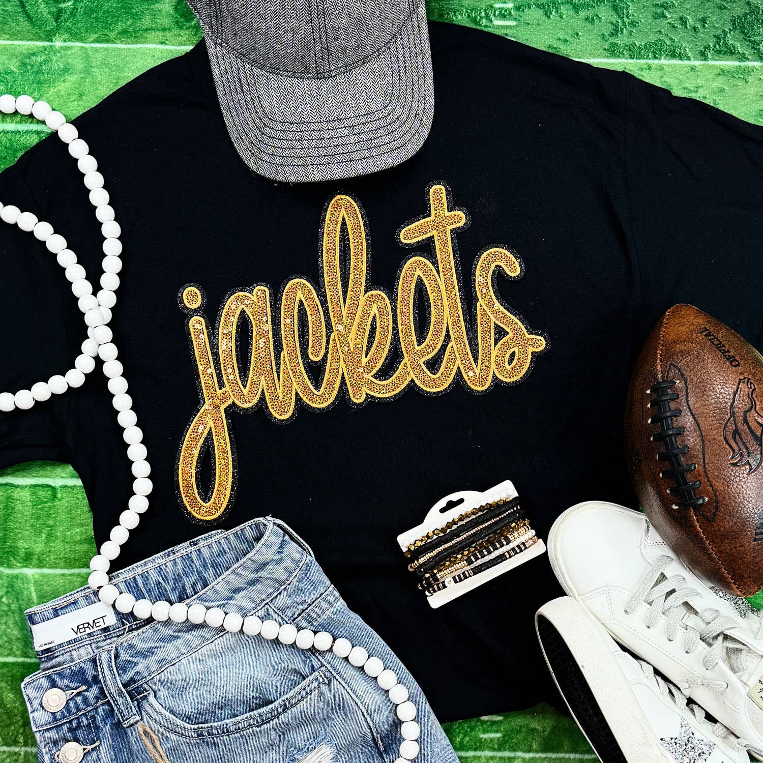 Jackets Gold Sequin Patch Black Everyday - Adult & Kids T-Shirts, Sweatshirts & Hoodies apparel design preview 1