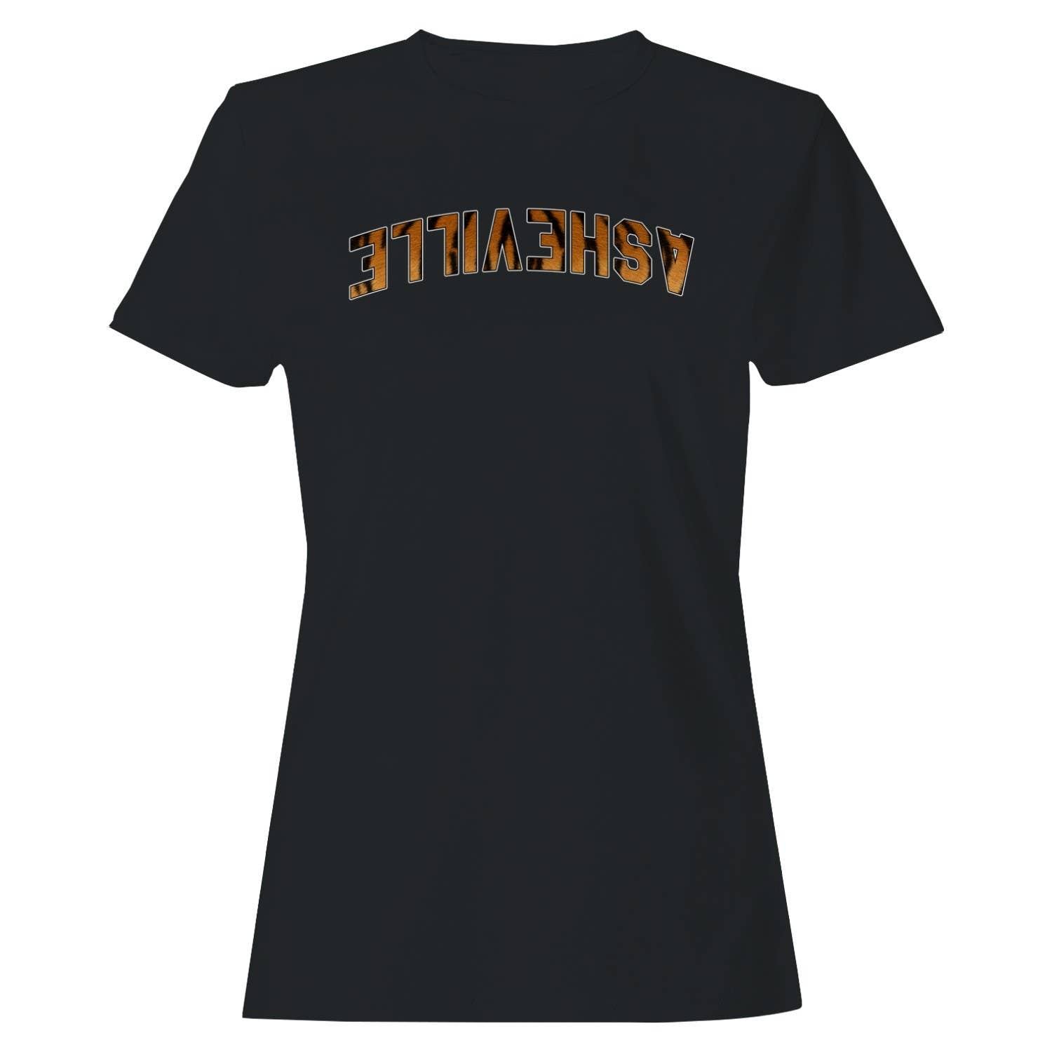 Asheville Tiger Print Arched Text Women's - Adult & Kids T-Shirts, Sweatshirts & Hoodies apparel design preview 1