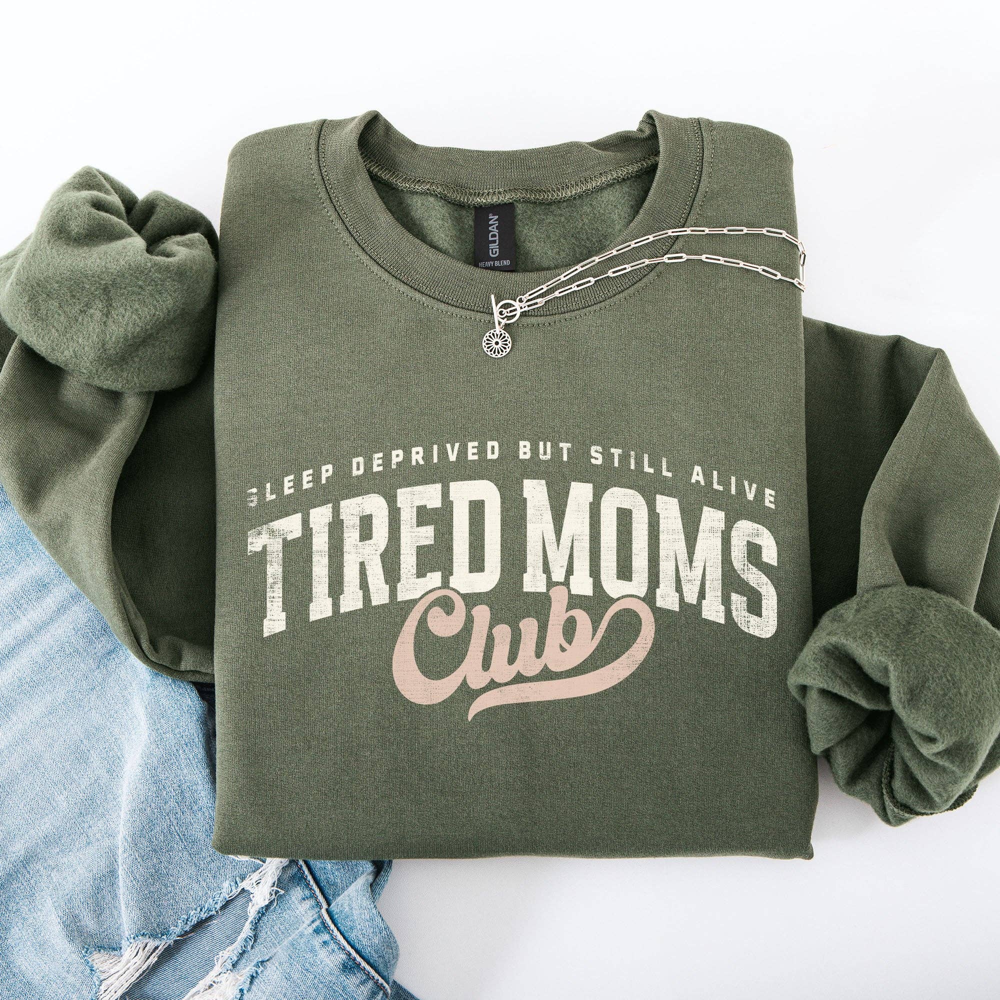 Tired Mom's Club, Motherhood, Mother's Day, Sassy - Adult & Kids T-Shirts, Sweatshirts & Hoodies apparel design preview 1