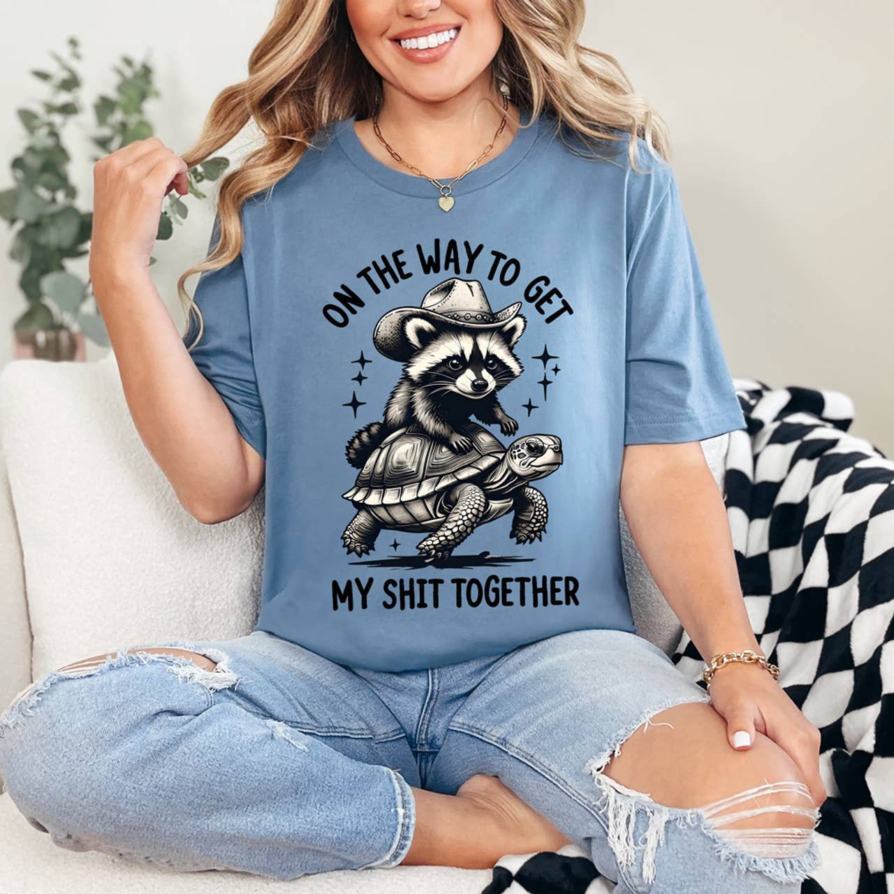 On the Way To Get My Shit Together Raccoon - Adult & Kids T-Shirts, Sweatshirts & Hoodies apparel design preview 1