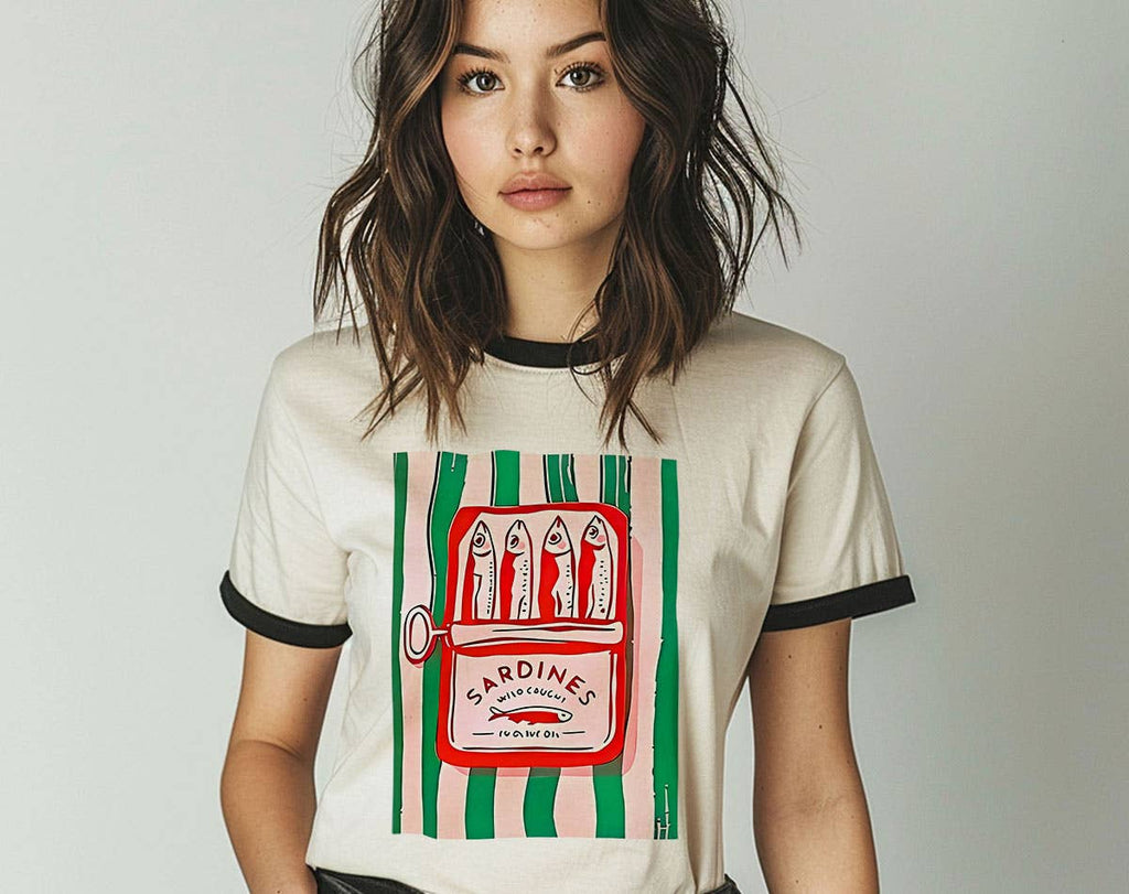 Sardines Tinned Fish French Sardine-Core Ringer - Adult & Kids T-Shirts, Sweatshirts & Hoodies apparel design preview 1