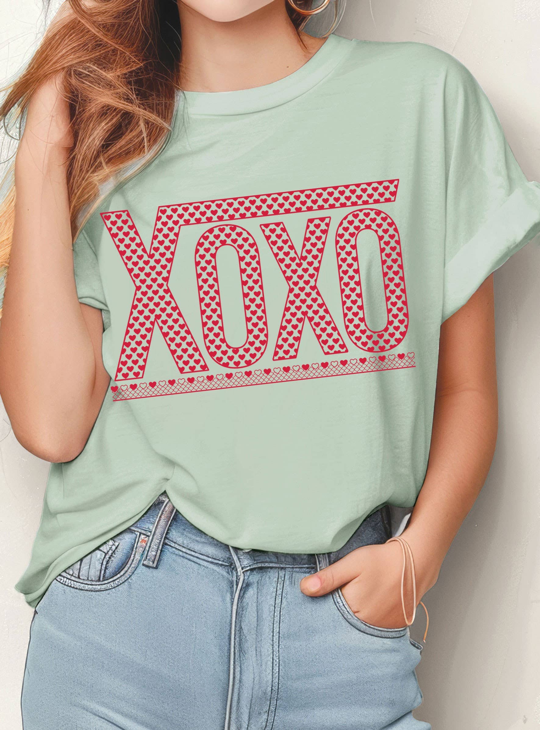 Xoxo Checkered Heart Graphic - Adult & Kids T-Shirts, Sweatshirts & Hoodies apparel design preview 1