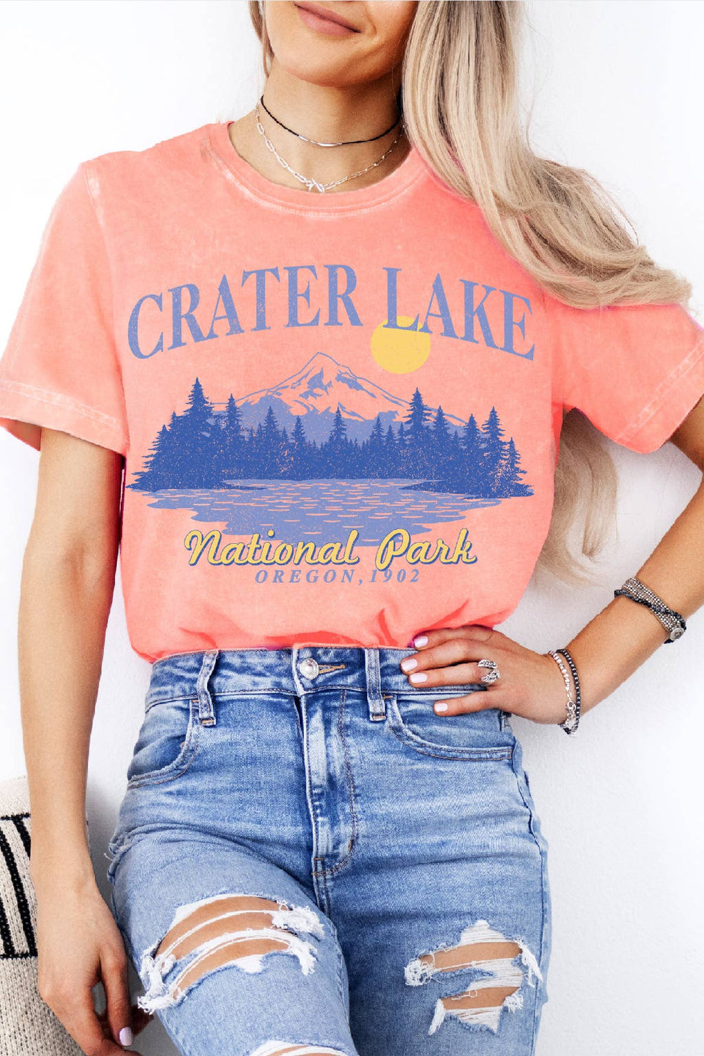 Women Oregon Graphic Print Mineral Wash Loose Top - Adult & Kids T-Shirts, Sweatshirts & Hoodies apparel design preview 1