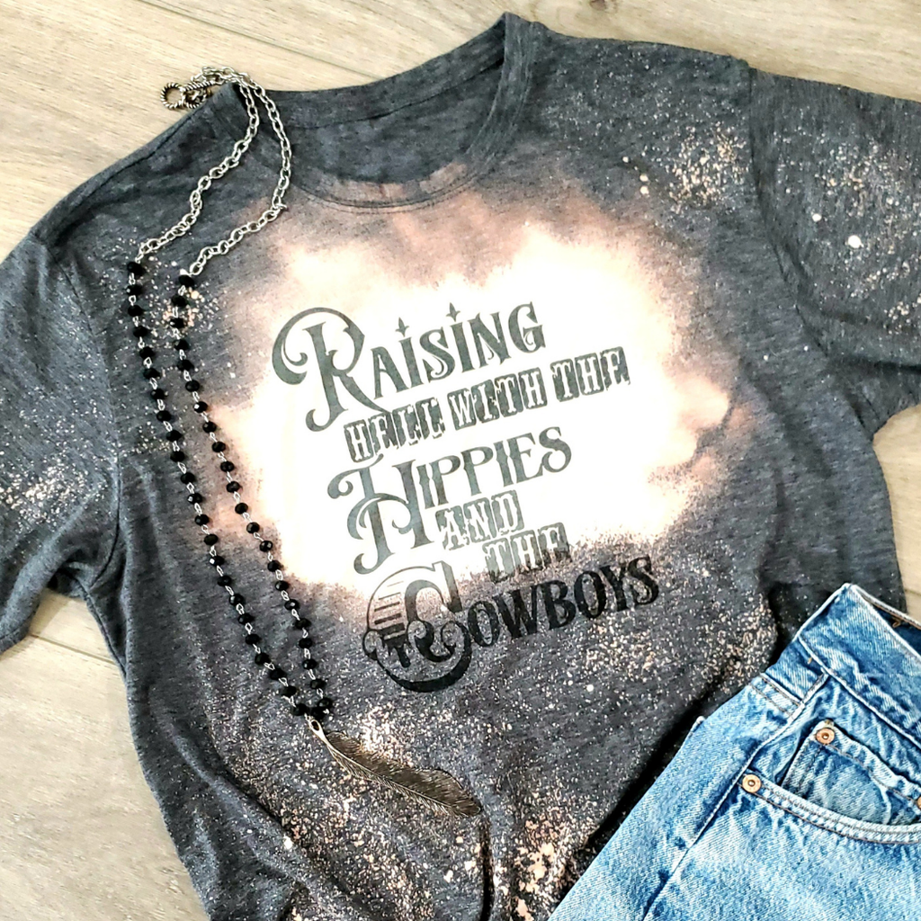 Raising Hell with the Hippies and Cowboys Graphic - Adult & Kids T-Shirts, Sweatshirts & Hoodies apparel design preview 1