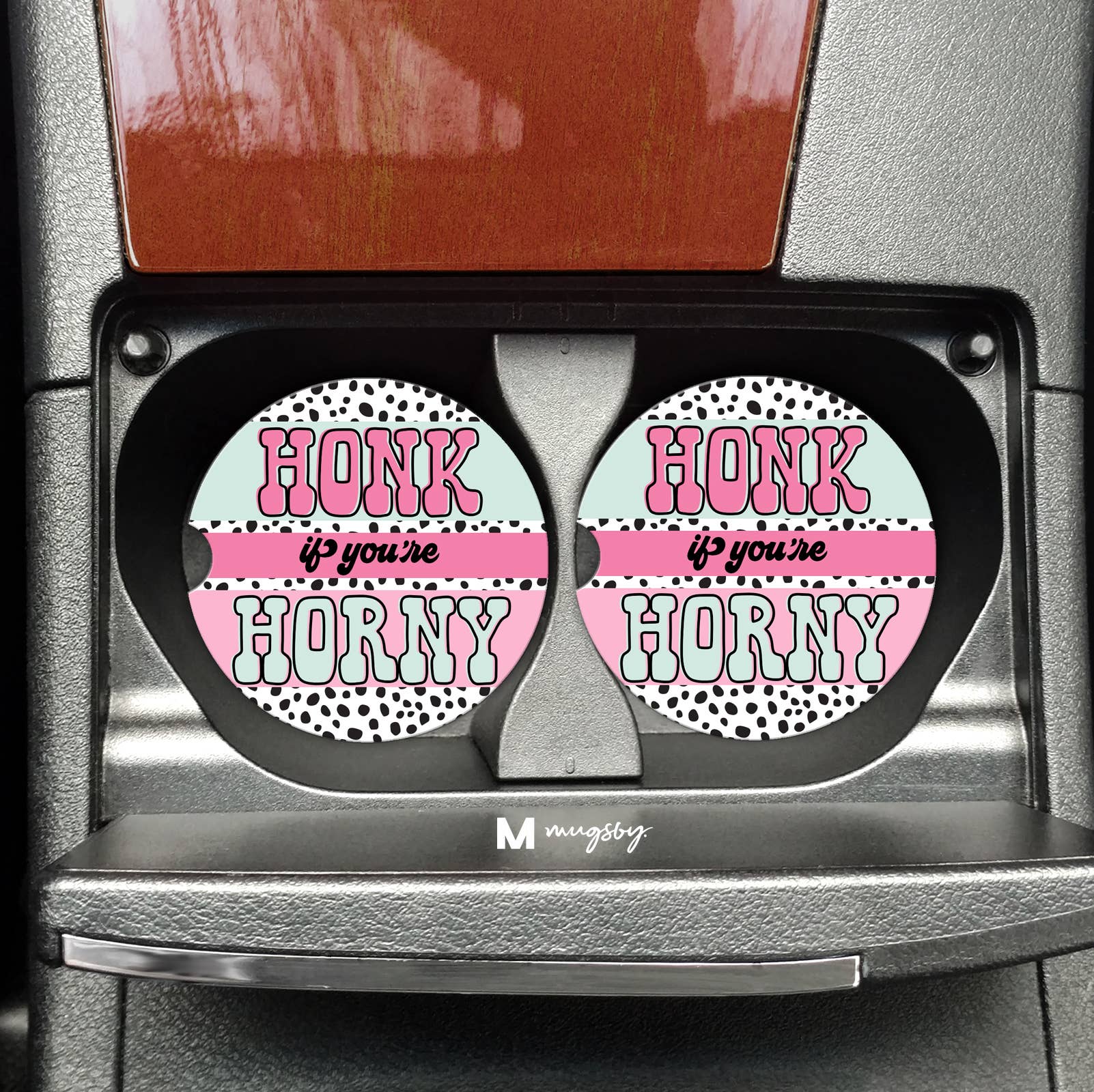 Honk If You're Horny Funny Car Coasters - Adult & Kids T-Shirts, Sweatshirts & Hoodies apparel design preview 1