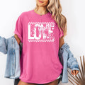Love, Checkered, Hearts, Valentine's Day, Retro, - Adult & Kids T-Shirts, Sweatshirts & Hoodies apparel design preview 1