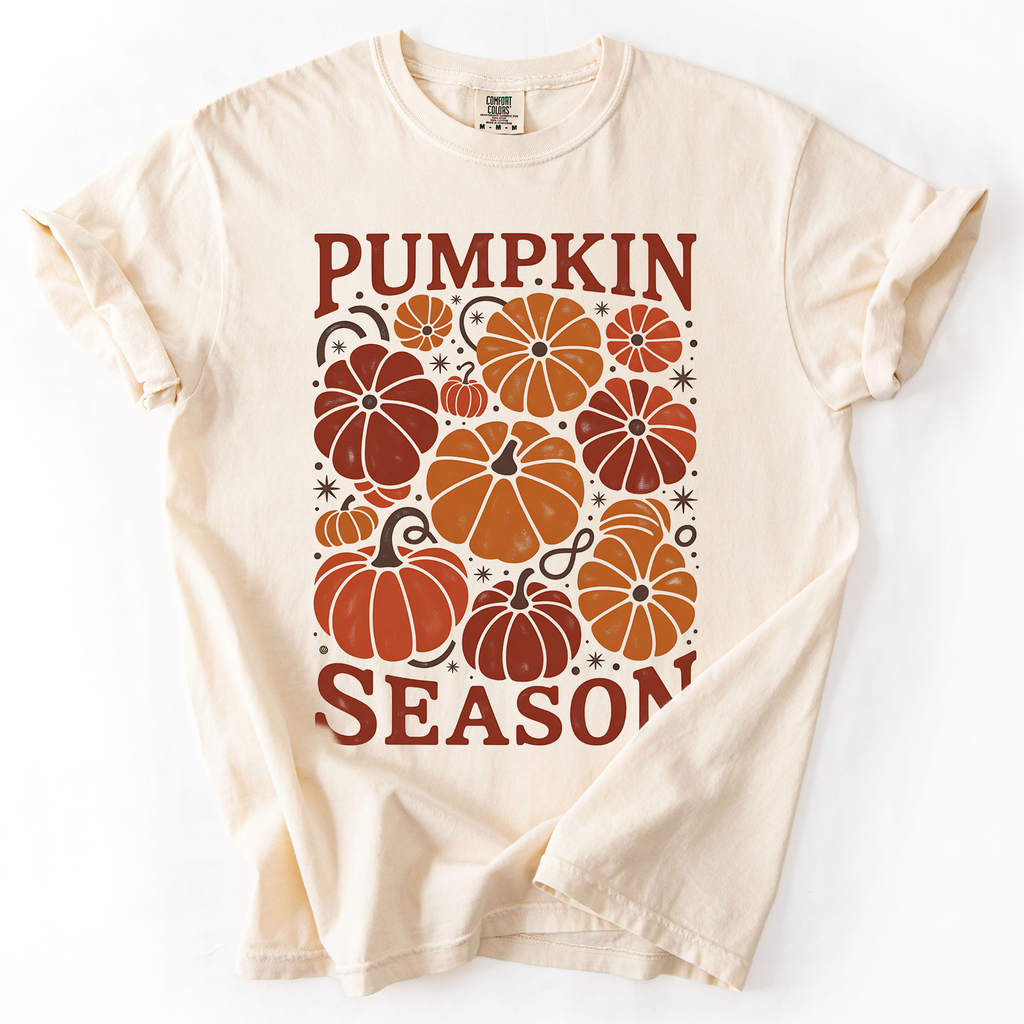 Pumpkin Season, Fall, Autumn, Comfort Colors - Adult & Kids T-Shirts, Sweatshirts & Hoodies apparel design preview 1