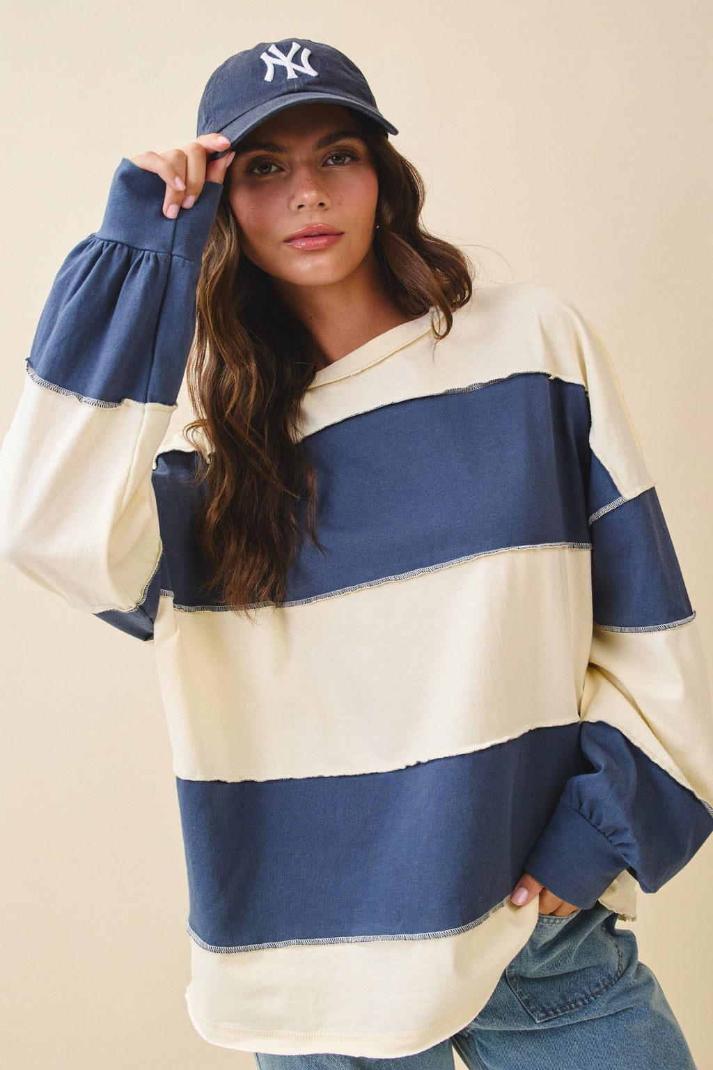 8551GN Contrast Panel Slouchy Top - Adult & Kids T-Shirts, Sweatshirts & Hoodies apparel design preview 1