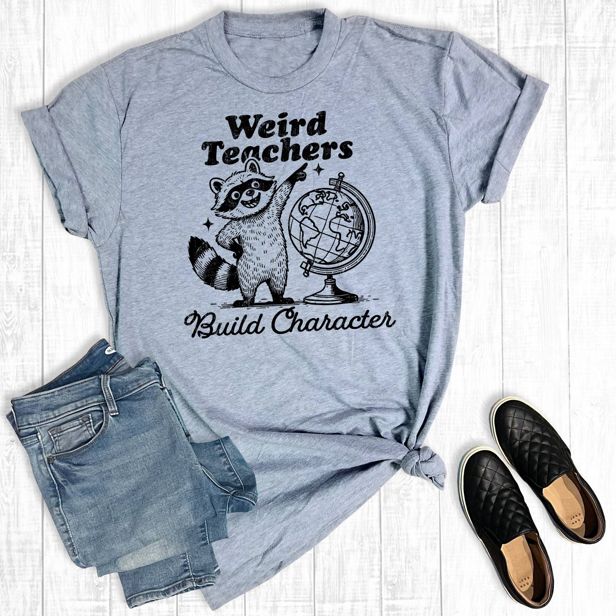 Funny Weird Teachers Build Character Graphic - Adult & Kids T-Shirts, Sweatshirts & Hoodies apparel design preview 1