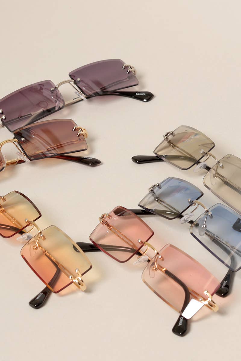 Unisex Rimless Tinted Lens Square Sunglasses - Adult & Kids T-Shirts, Sweatshirts & Hoodies apparel design preview 1