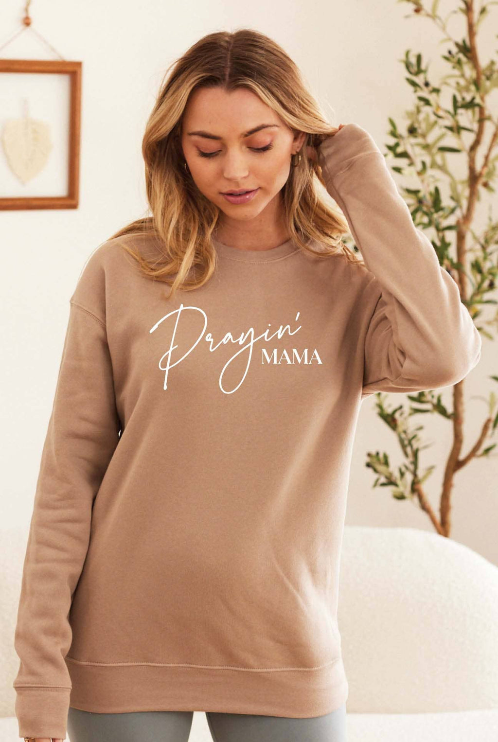 Prayin' Mama Cursive Graphic - Adult & Kids T-Shirts, Sweatshirts & Hoodies apparel design preview 1