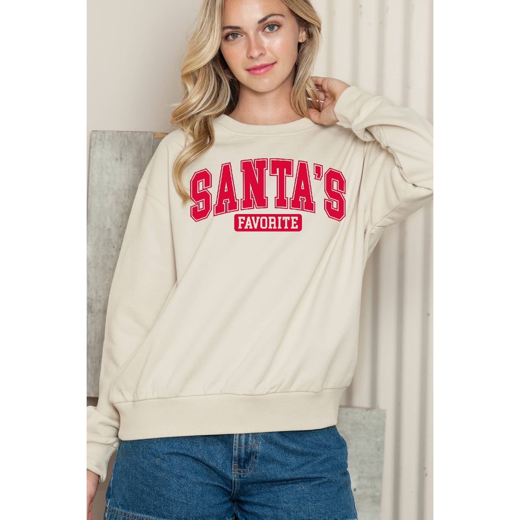 Santas Favorite Crewneck - Adult & Kids T-Shirts, Sweatshirts & Hoodies apparel design preview 1