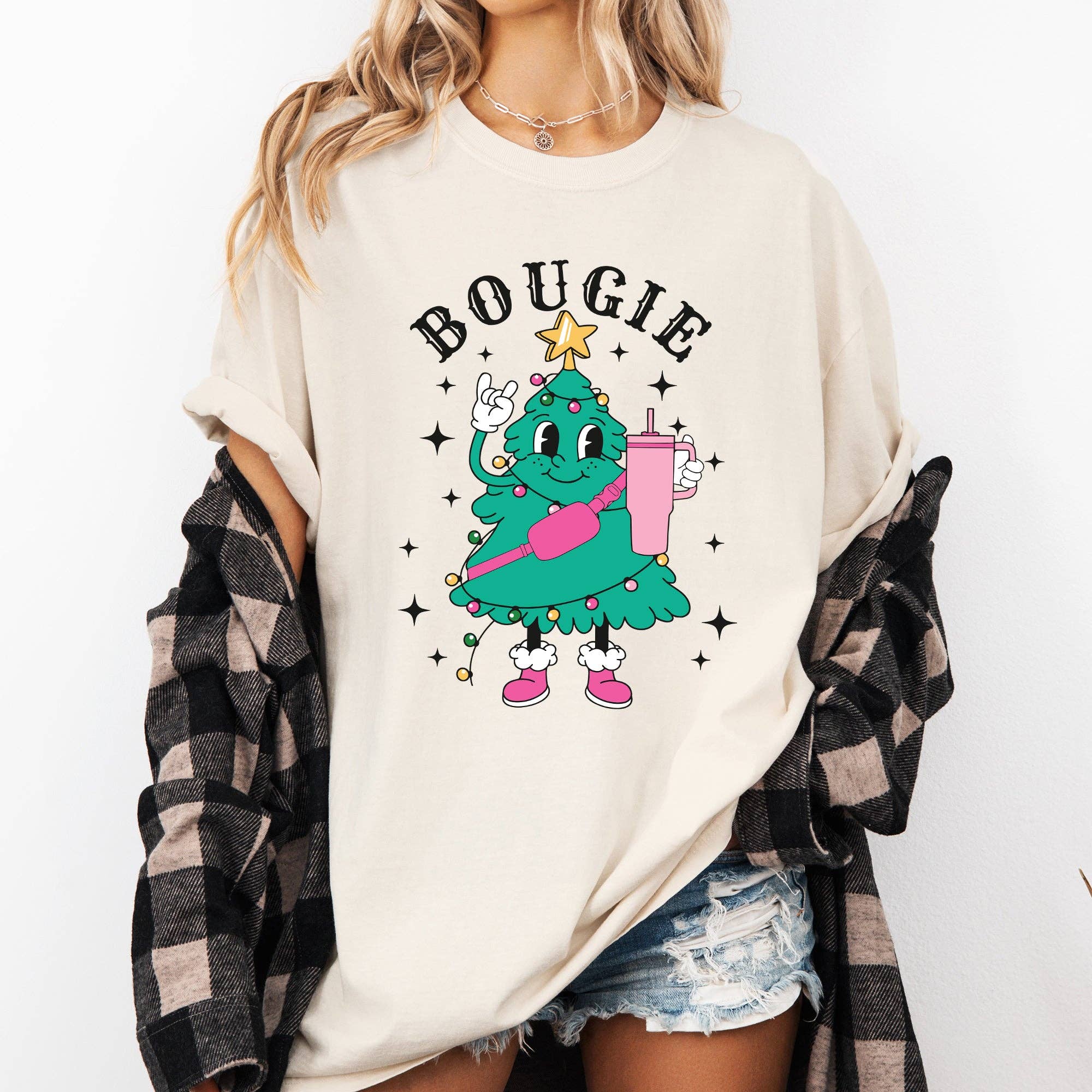 Bougie Christmas Tree, Santa, Winter, Snow, Xmas - Adult & Kids T-Shirts, Sweatshirts & Hoodies apparel design preview 1