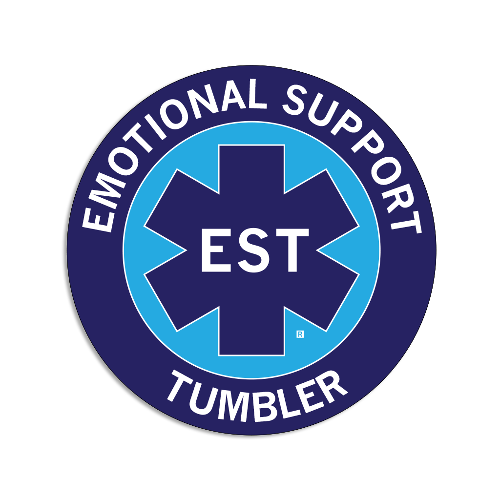 Emotional Support Tumbler Circle Sticker - Adult & Kids T-Shirts, Sweatshirts & Hoodies apparel design preview 1