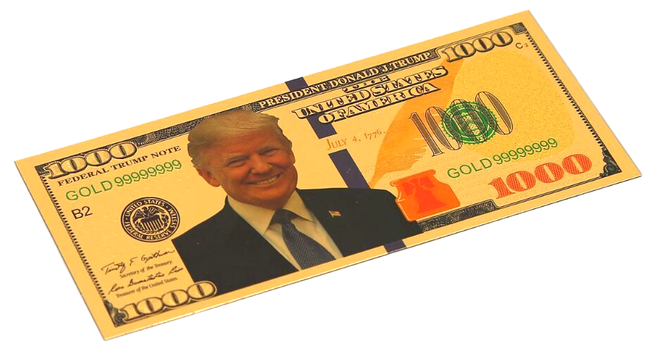 Gold Trump $1000 Bill - Adult & Kids T-Shirts, Sweatshirts & Hoodies apparel design preview 1