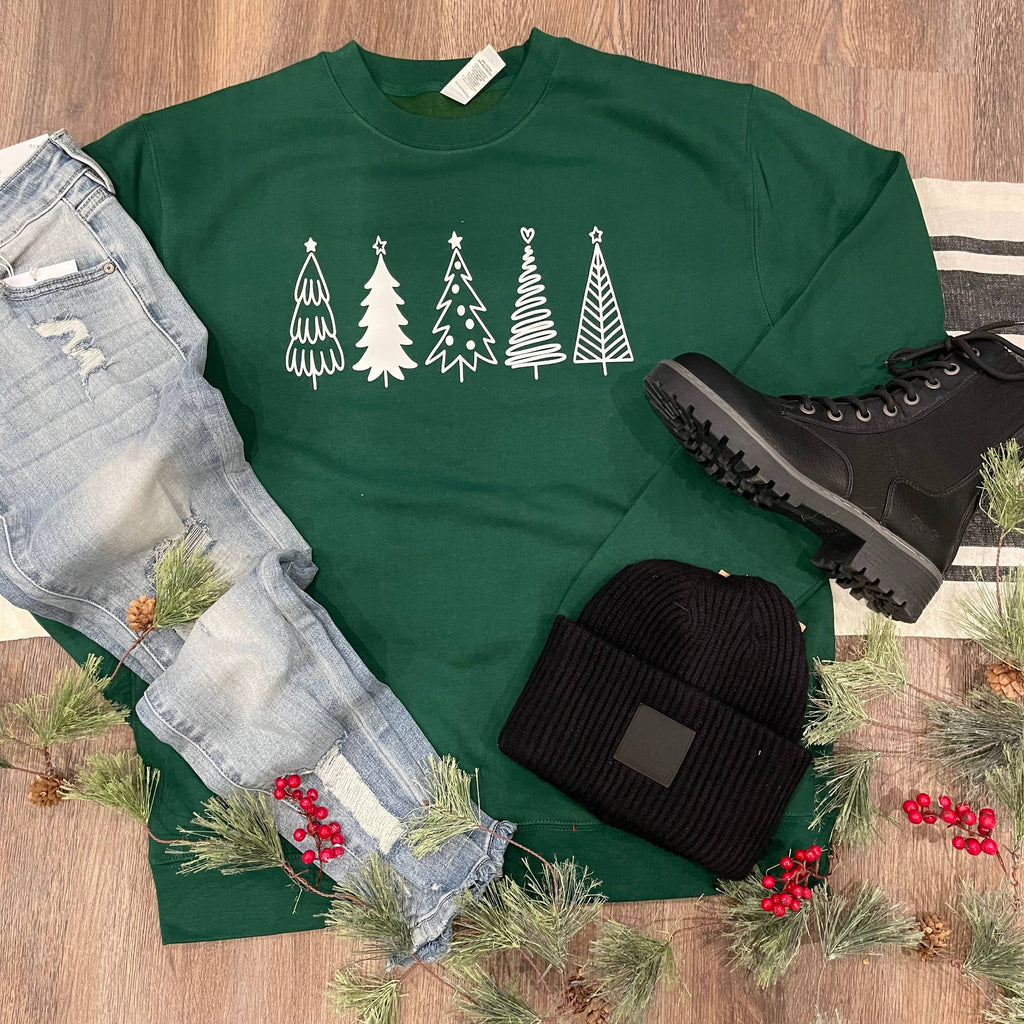 Christmas Trees Crewneck - Adult & Kids T-Shirts, Sweatshirts & Hoodies apparel design preview 1