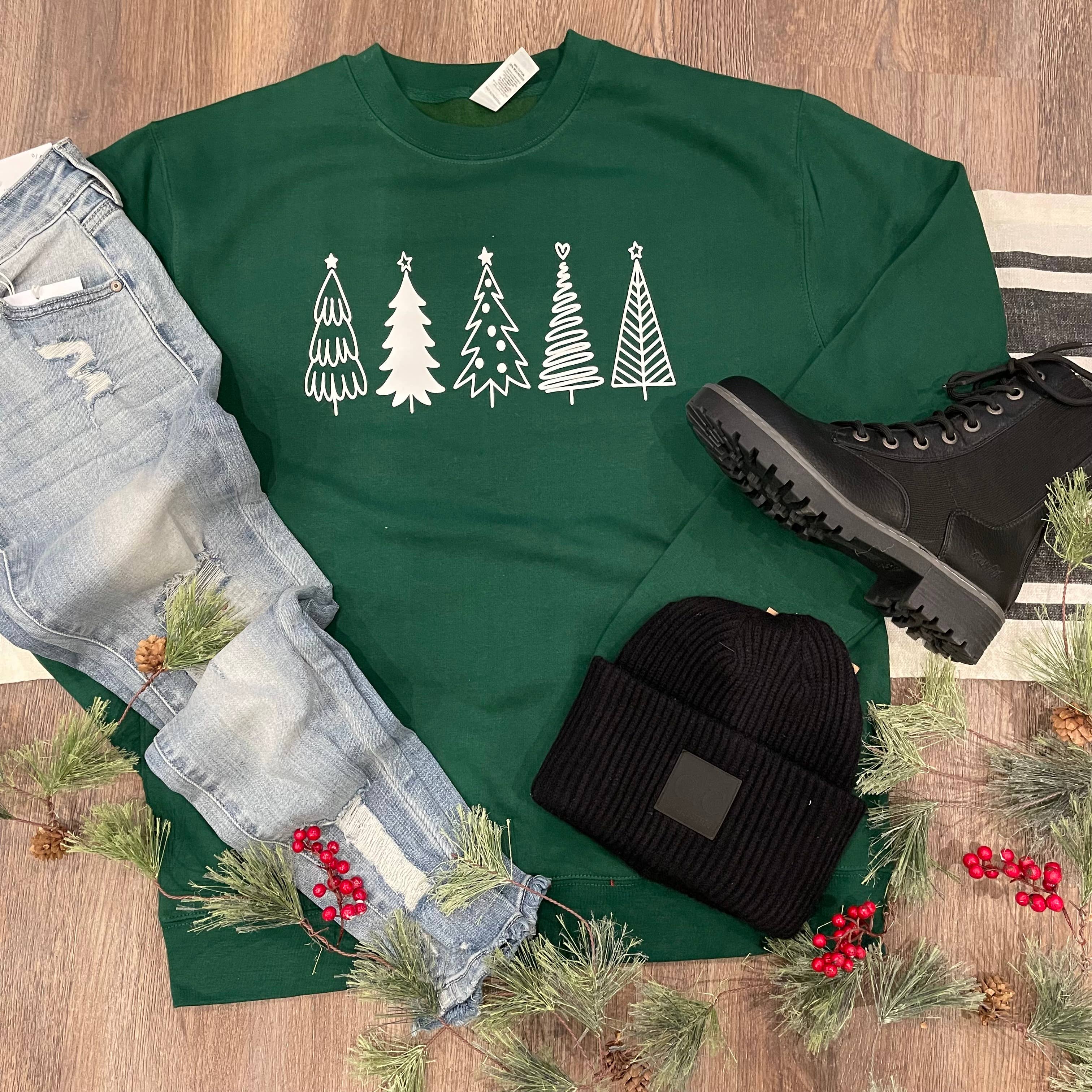 Christmas Trees Crewneck - Adult & Kids T-Shirts, Sweatshirts & Hoodies apparel design preview 1