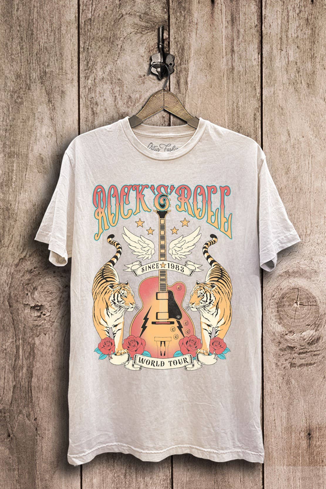 Rock Roll World Tour Tigers Graphic Top - Adult & Kids T-Shirts, Sweatshirts & Hoodies apparel design preview 1