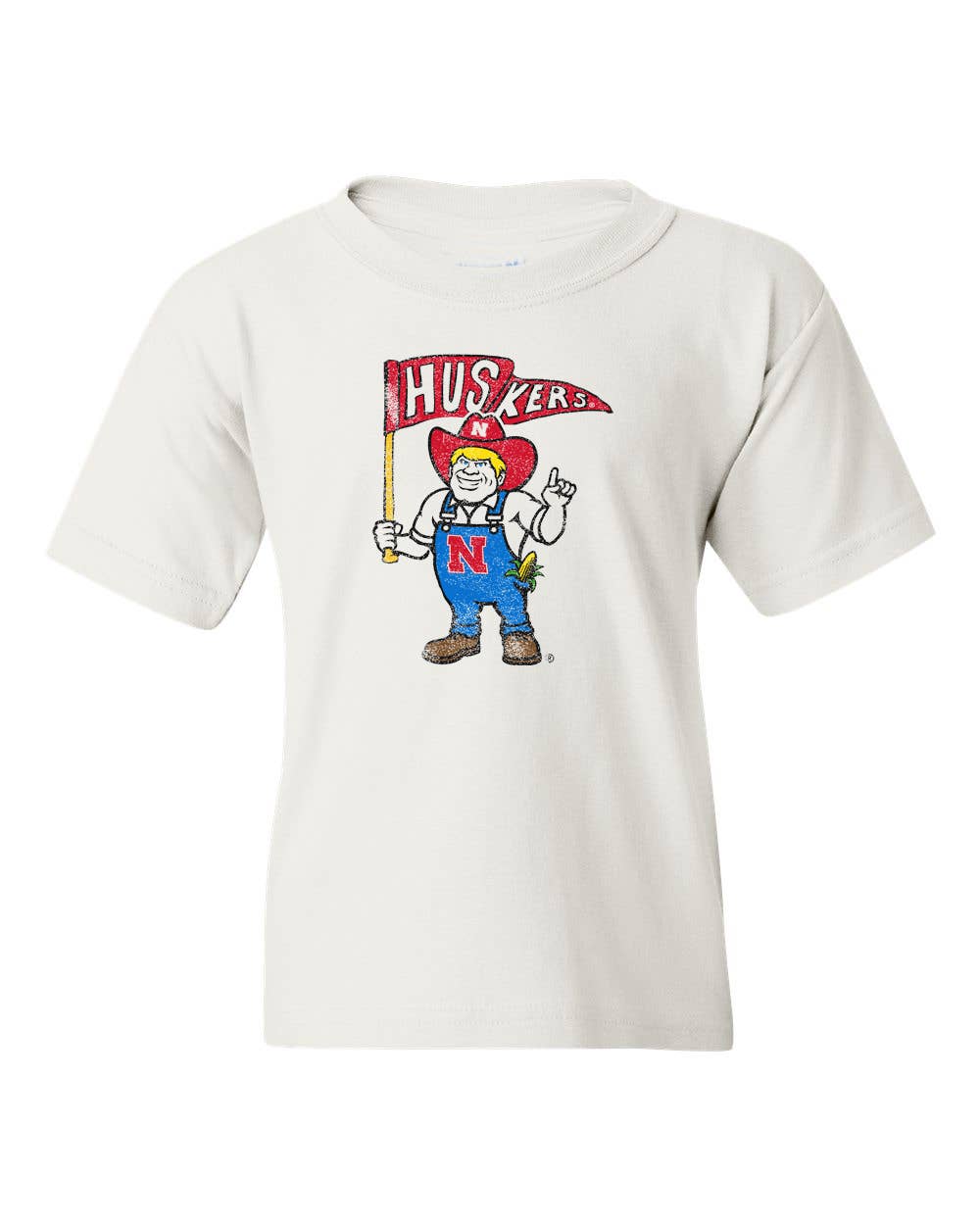 Children's Nebraska Huskers Mascot Flag Cream - Adult & Kids T-Shirts, Sweatshirts & Hoodies apparel design preview 1