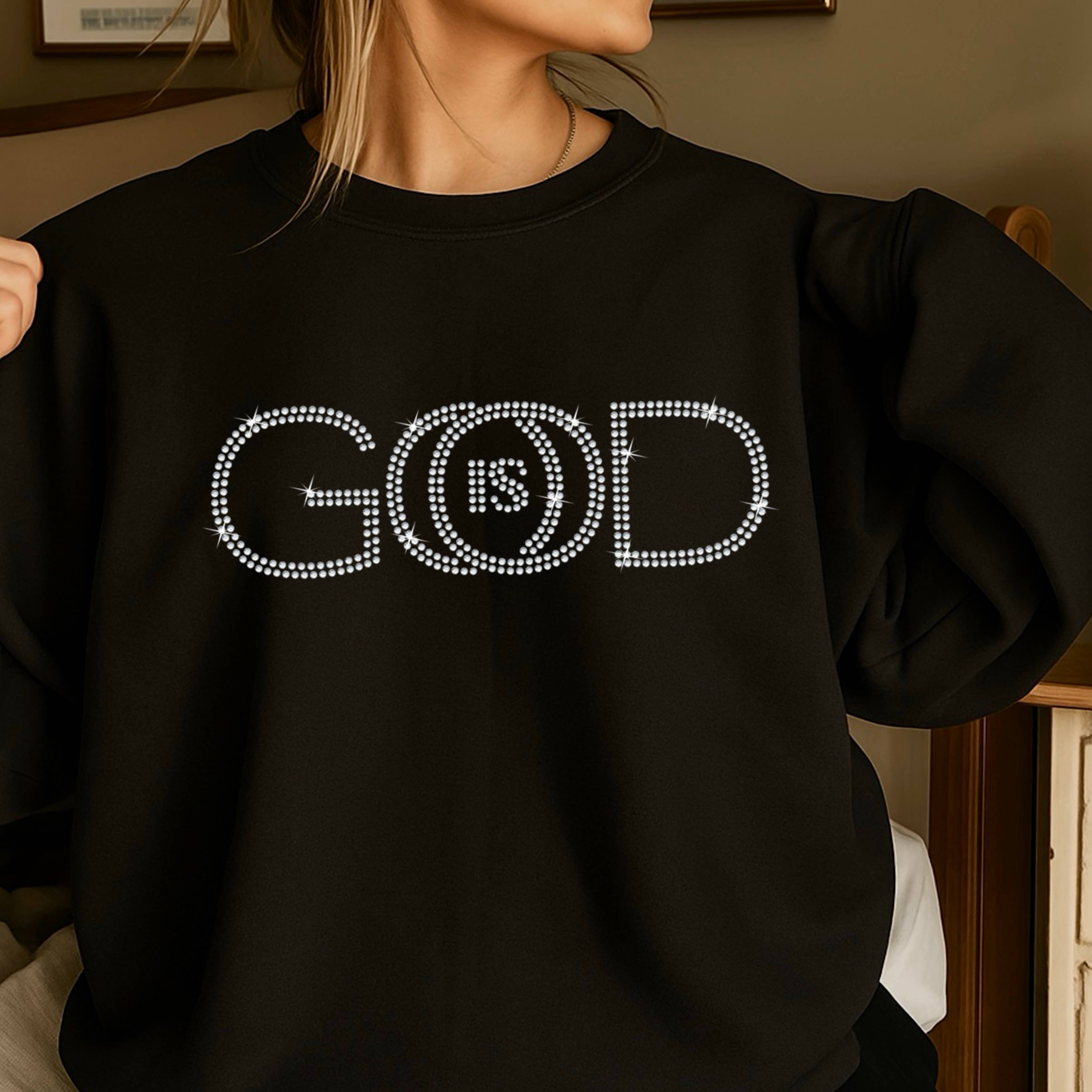 Rhinestone God Is Good Christian Gildan Brand - Adult & Kids T-Shirts, Sweatshirts & Hoodies apparel design preview 1