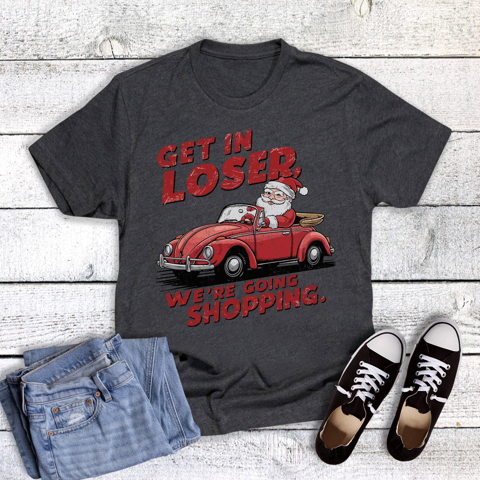 Christmas Get in Loser Shopping Graphic - Adult & Kids T-Shirts, Sweatshirts & Hoodies apparel design preview 1