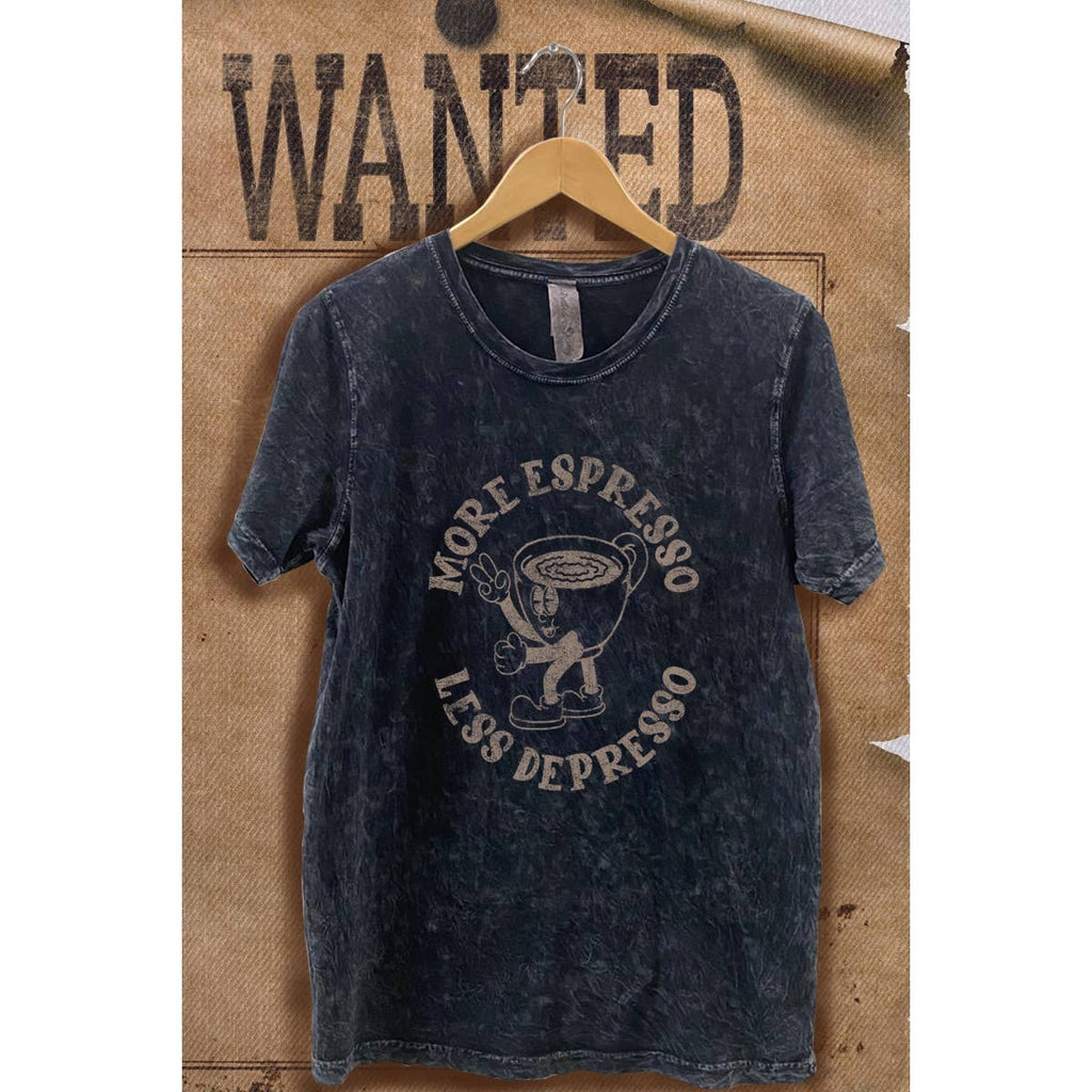 More Espresso Less Depresso Mineral Wash Vintage - Adult & Kids T-Shirts, Sweatshirts & Hoodies apparel design preview 1