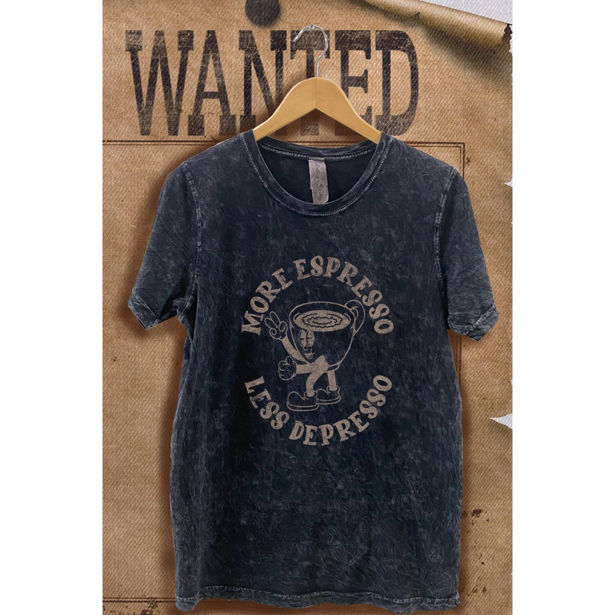 More Espresso Less Depresso Mineral Wash Vintage - Adult & Kids T-Shirts, Sweatshirts & Hoodies apparel design preview 1