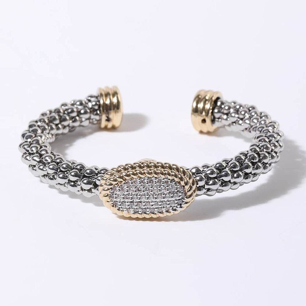 Oval-Shaped Cz Pave Textured Cuff Bracelet - Adult & Kids T-Shirts, Sweatshirts & Hoodies apparel design preview 1