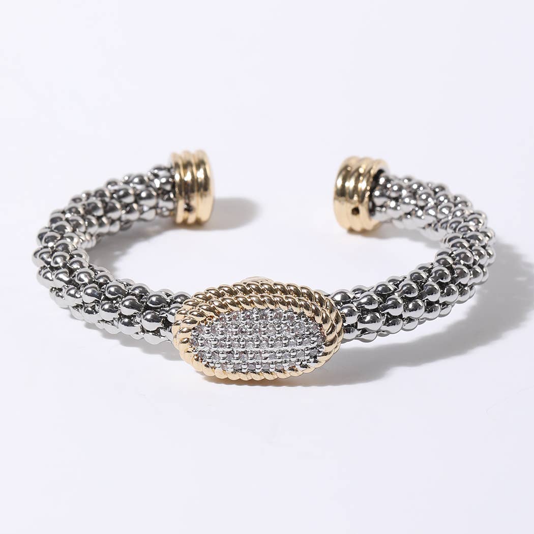 Oval-Shaped Cz Pave Textured Cuff Bracelet - Adult & Kids T-Shirts, Sweatshirts & Hoodies apparel design preview 1