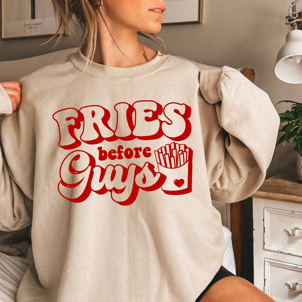 Valentine's Day Graphic Fries Before Guys - Adult & Kids T-Shirts, Sweatshirts & Hoodies apparel design preview 1