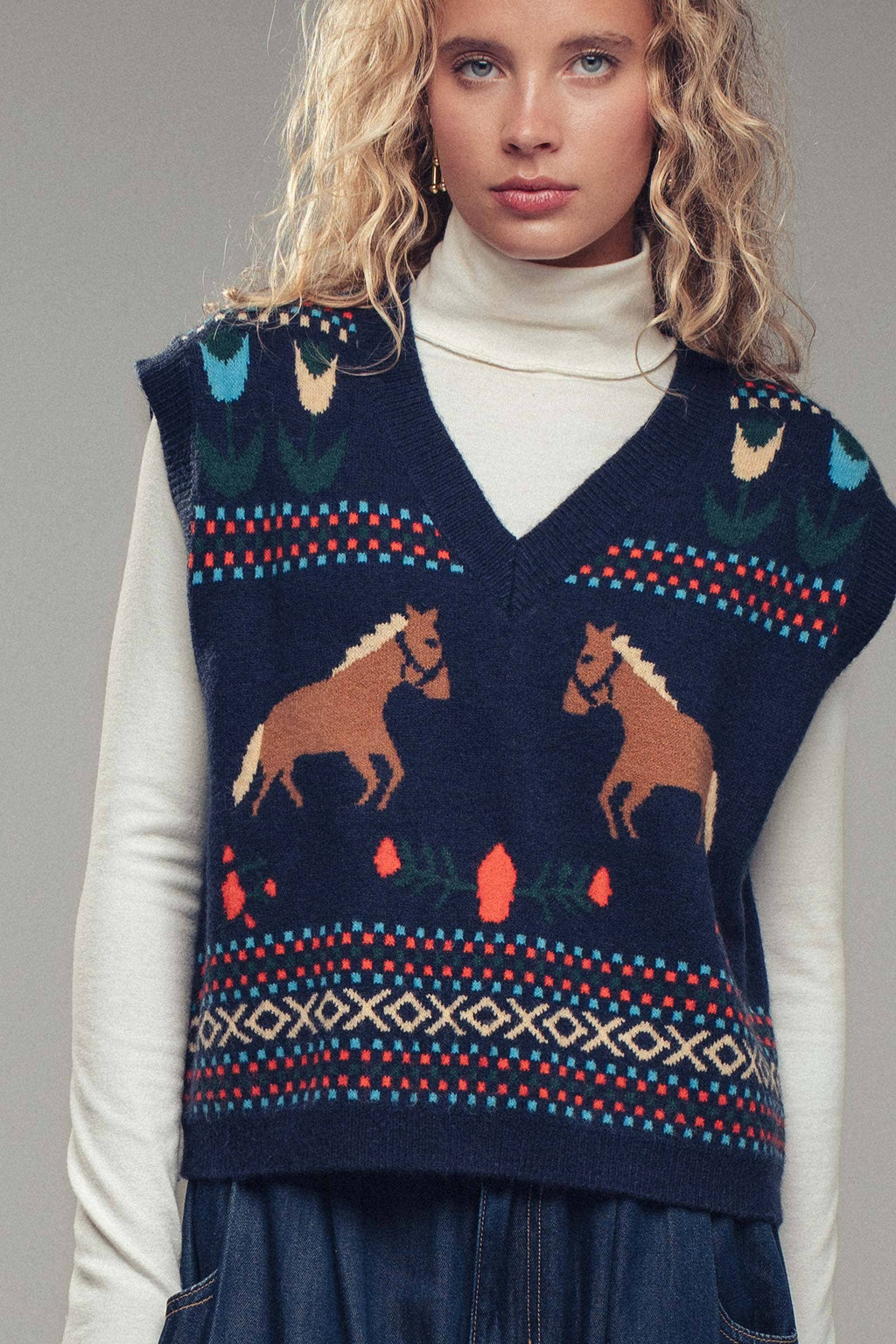 Equestrian Horse Intarsia Sweater Vest - Adult & Kids T-Shirts, Sweatshirts & Hoodies apparel design preview 1