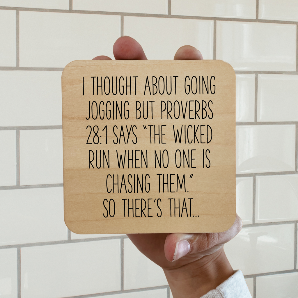 I Thought About Jogging Magnet/Drink Coaster - Adult & Kids T-Shirts, Sweatshirts & Hoodies apparel design preview 1