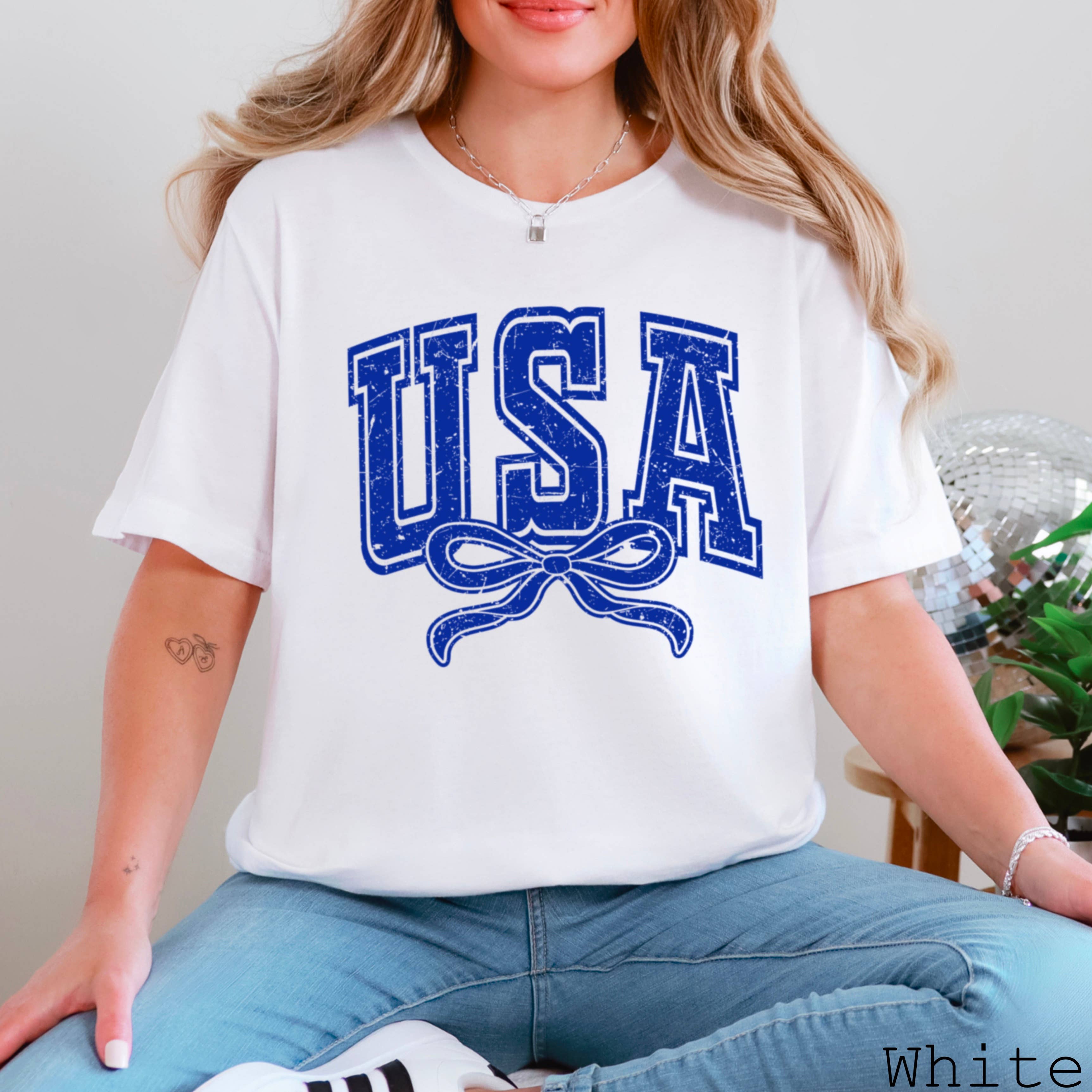 USA Coquette Bow July 4th Graphic Bella Canvas - Adult & Kids T-Shirts, Sweatshirts & Hoodies apparel design preview 1