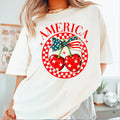 America Cherries July 4th Graphic Comfort Color - Adult & Kids T-Shirts, Sweatshirts & Hoodies apparel design preview 1