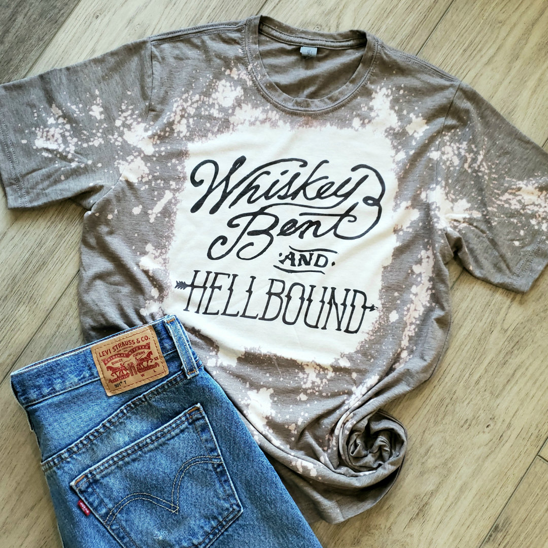 Whiskey Bent and Hell Bound Retro Western Graphic - Adult & Kids T-Shirts, Sweatshirts & Hoodies apparel design preview 1