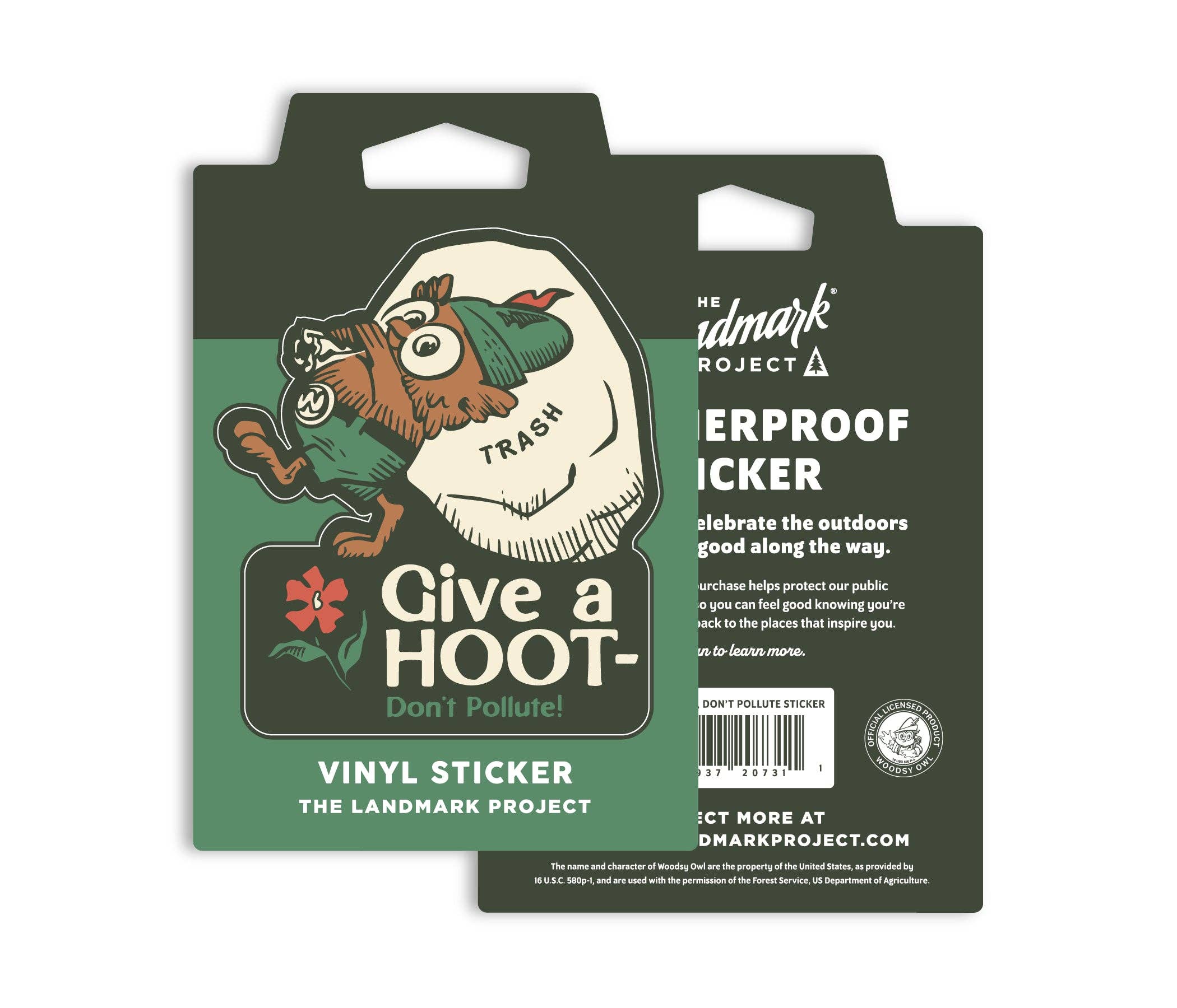 Give A Hoot, Don't Pollute Sticker - Adult & Kids T-Shirts, Sweatshirts & Hoodies apparel design preview 1