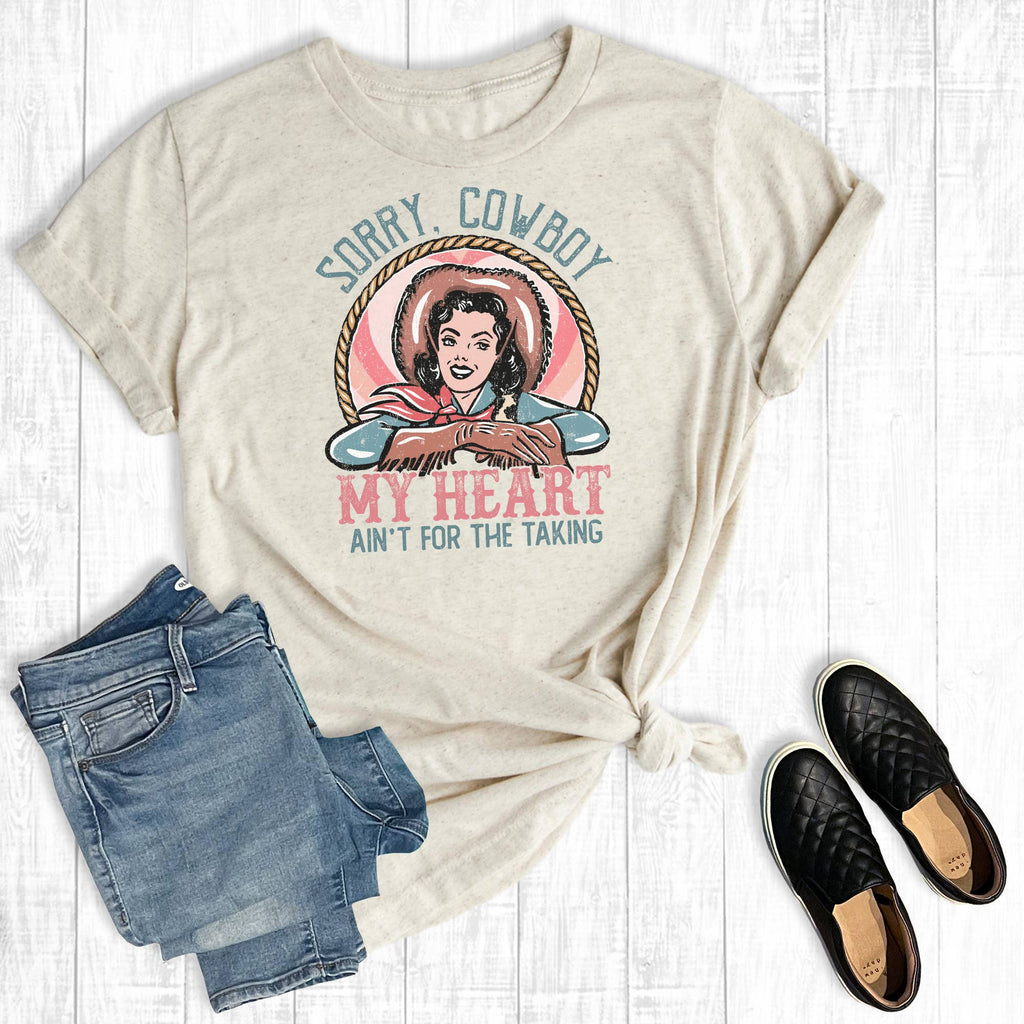 Western Sorry Cowboy My Heart Ain't For the Taking - Adult & Kids T-Shirts, Sweatshirts & Hoodies apparel design preview 1