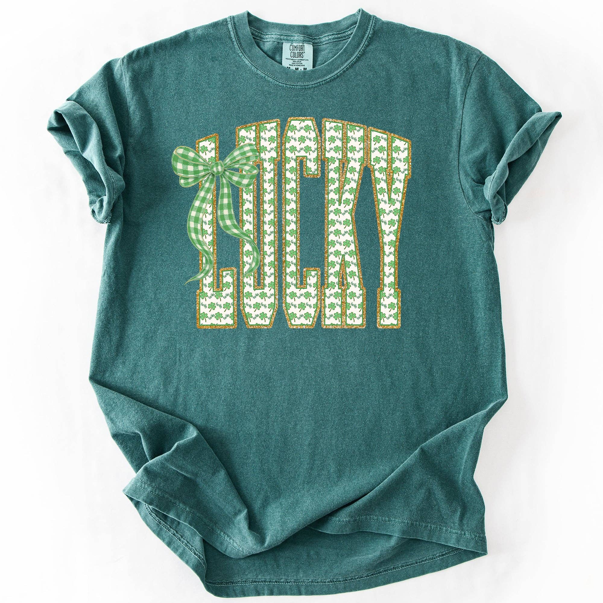 Lucky, Shamrock Print, St Patrick's Day, Irish, - Adult & Kids T-Shirts, Sweatshirts & Hoodies apparel design preview 1