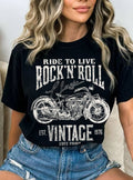 Rock and Roll Motorcycle Graphic - Adult & Kids T-Shirts, Sweatshirts & Hoodies apparel design preview 1