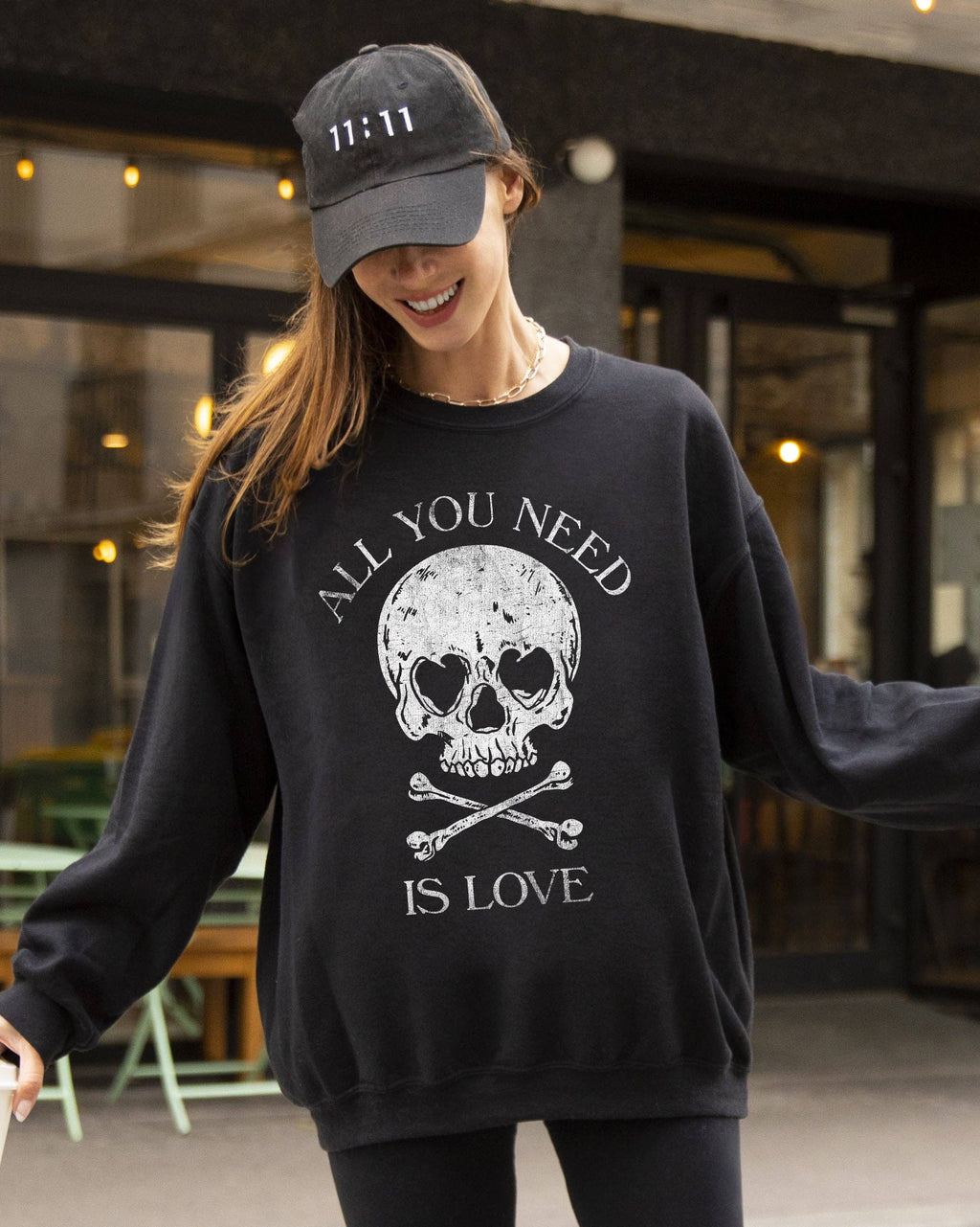 All You Need Is Love, Skull, Funny, Halloween - Adult & Kids T-Shirts, Sweatshirts & Hoodies apparel design preview 1