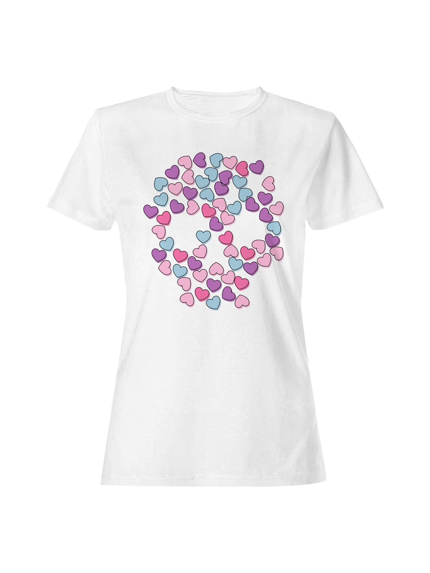 Heart-Filled Peace Symbol Women's - Adult & Kids T-Shirts, Sweatshirts & Hoodies apparel design preview 1