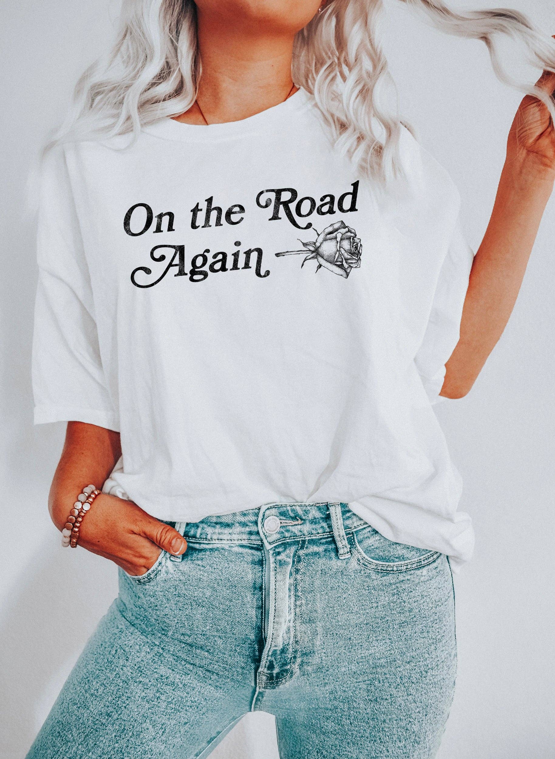 On the Road Again Country Rose - Adult & Kids T-Shirts, Sweatshirts & Hoodies apparel design preview 1