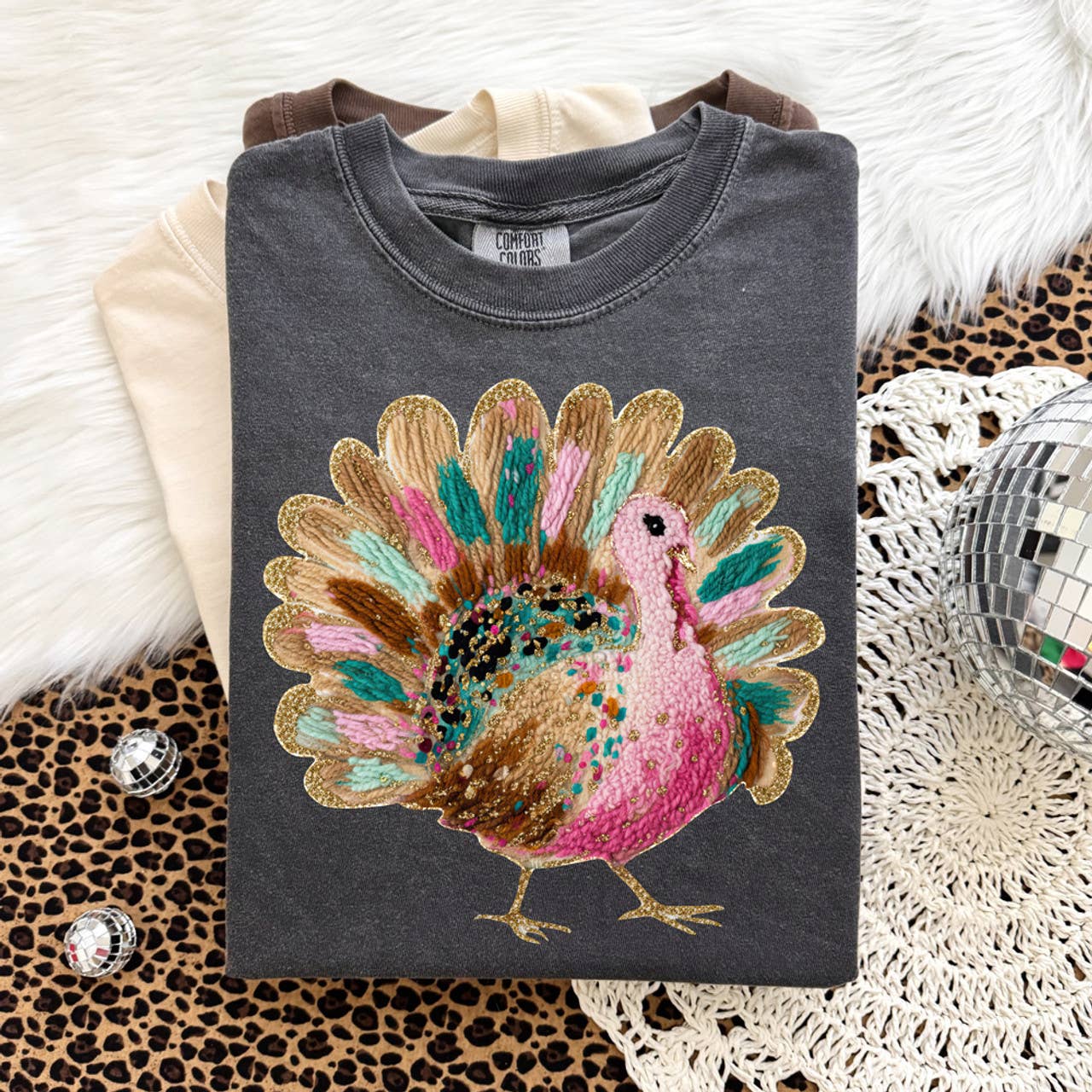 Faux Yarn Bright Turkey - Adult & Kids T-Shirts, Sweatshirts & Hoodies apparel design preview 1