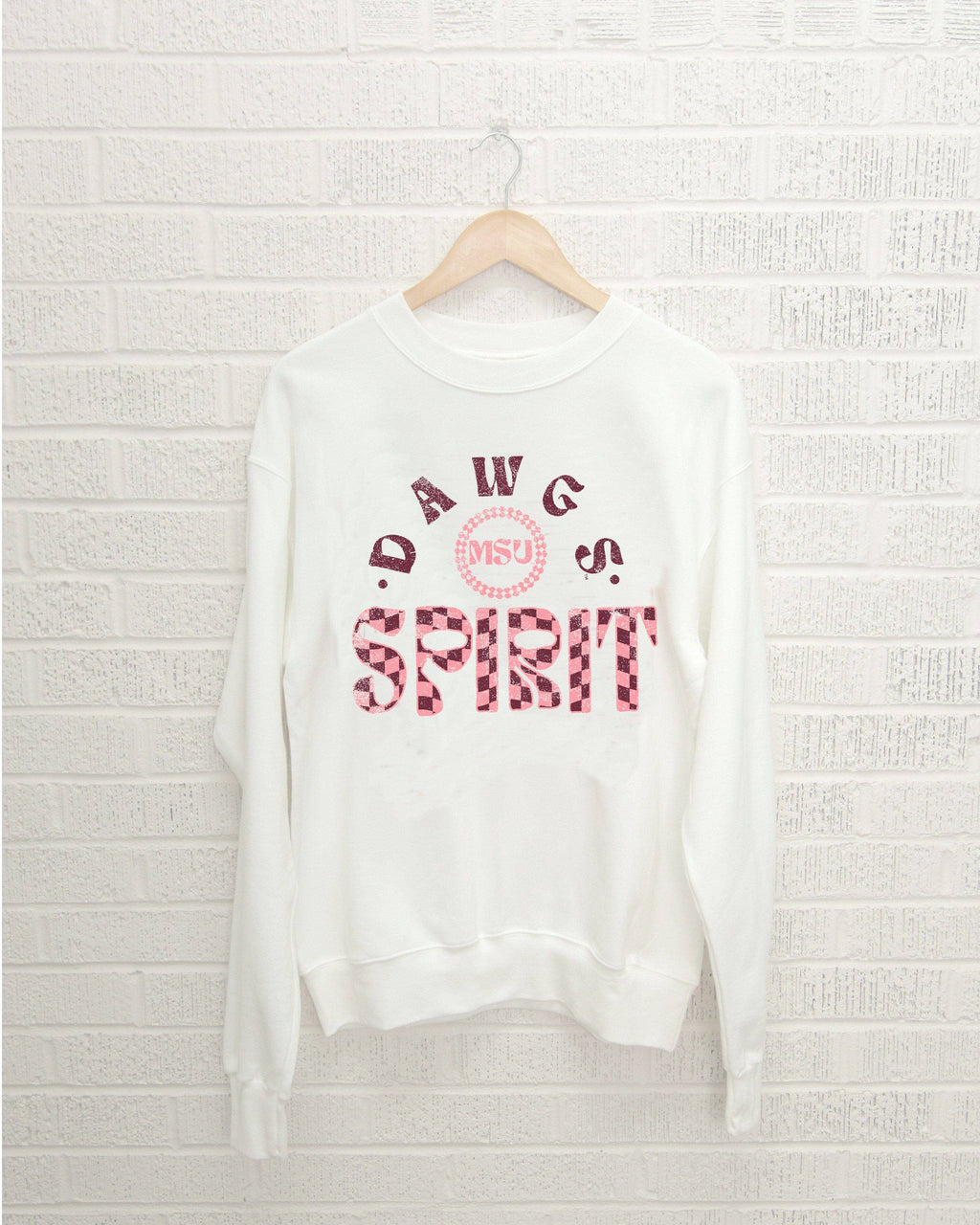 Mississippi State Bulldogs Spirit White Thrifted - Adult & Kids T-Shirts, Sweatshirts & Hoodies apparel design preview 1
